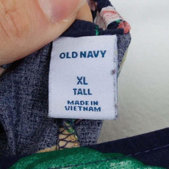 Old Navy Womens Sleeveless V-Neck Maxi Shift Dress Size XL Tall Tropical Resort - Picture 5 of 9